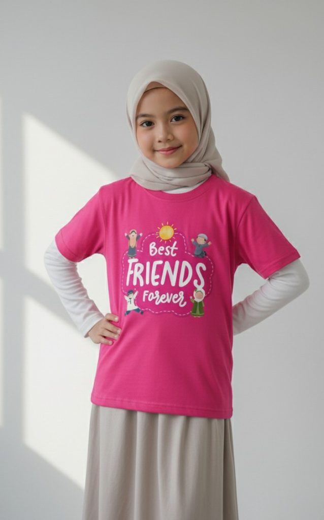 bff kaos anak muslimah darkids model