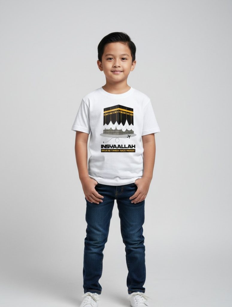 kaos anak insyaallah ke mekah kaos
