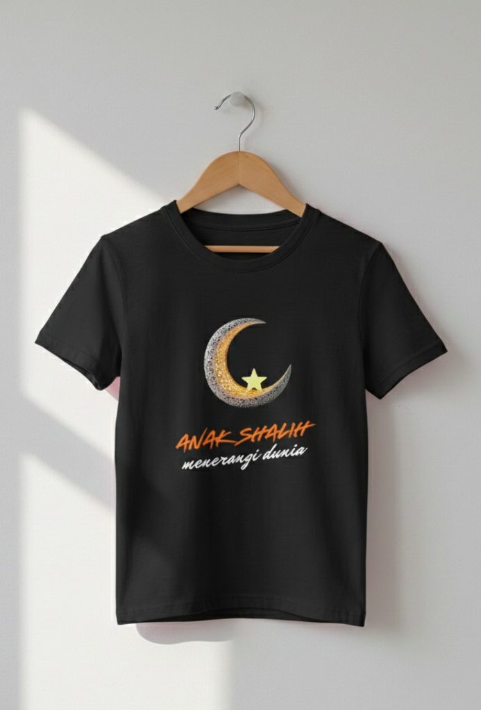 kaos anak muslim tema anak sholeh menerangi dunia