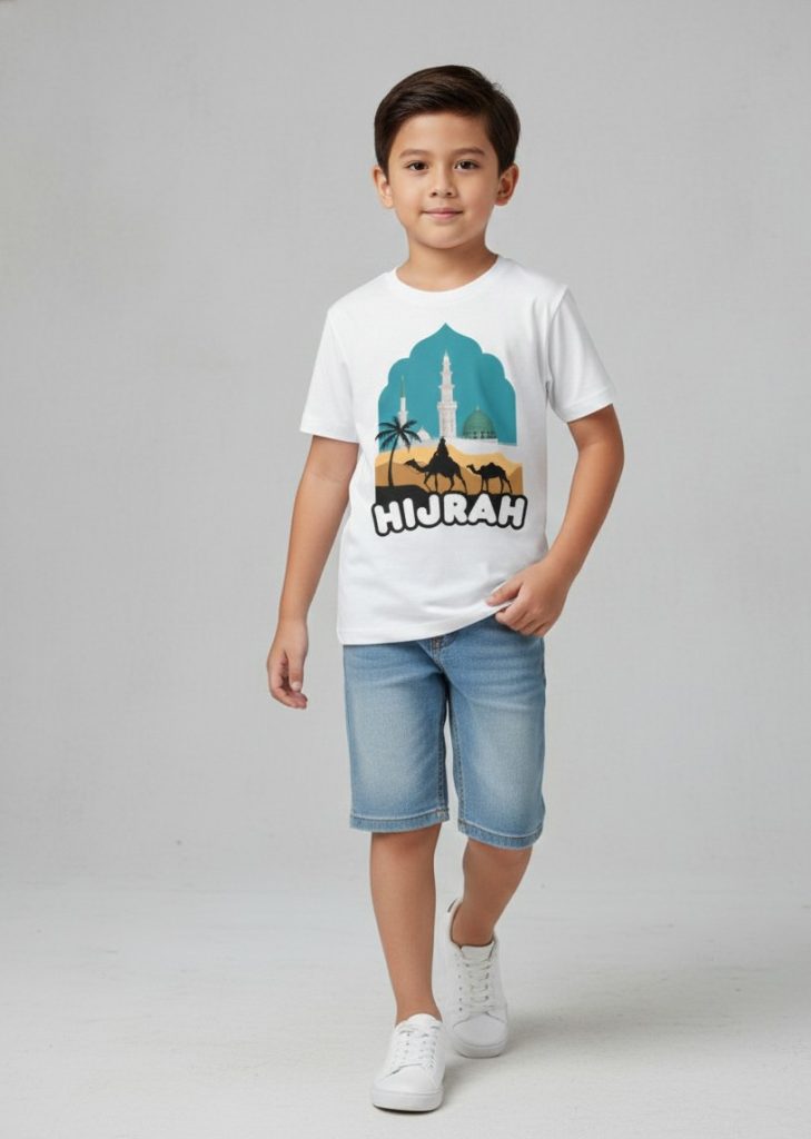kaos anak muslim tema hijrah model