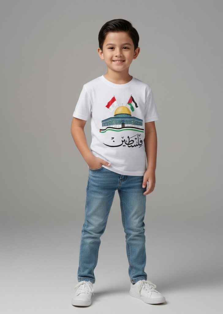 kaos anak muslim tema palestina model