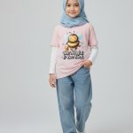 kaos anak muslimah bee model