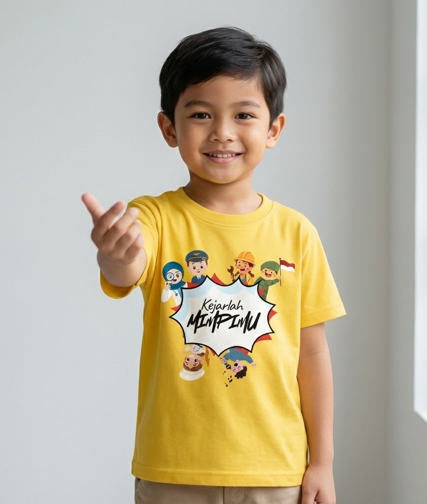 kejar mimpimu beli di Kaos Anak Muslim DarKids