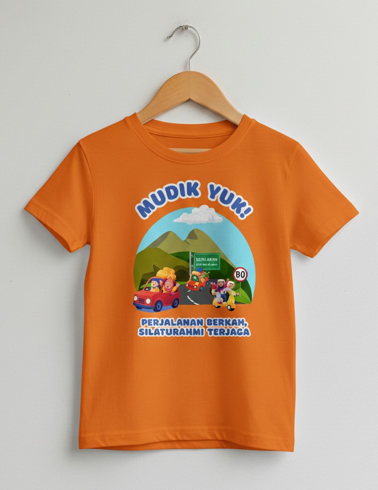 mudik yuk kaos anak muslim