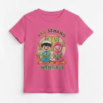 kaos anak pink aku senang mengaji